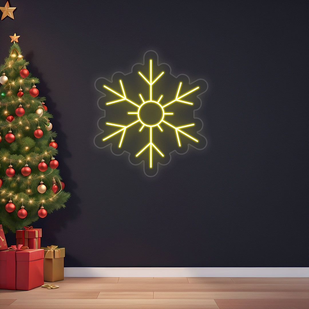 Snow Flake Neon Sign | Yellow