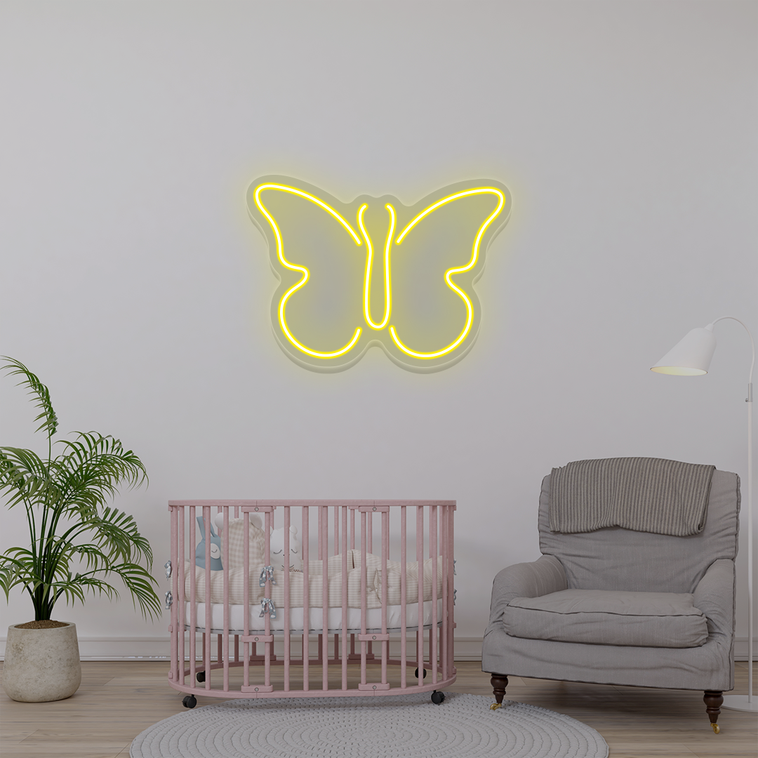 Butterfly Neon Sign | Yellow
