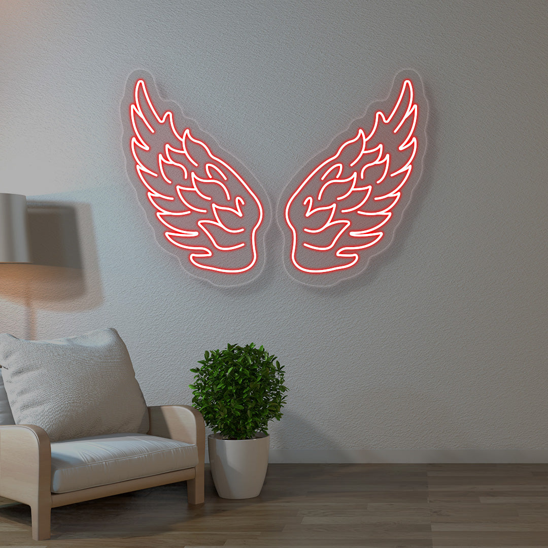 Angel Wings Neon Sign |Red