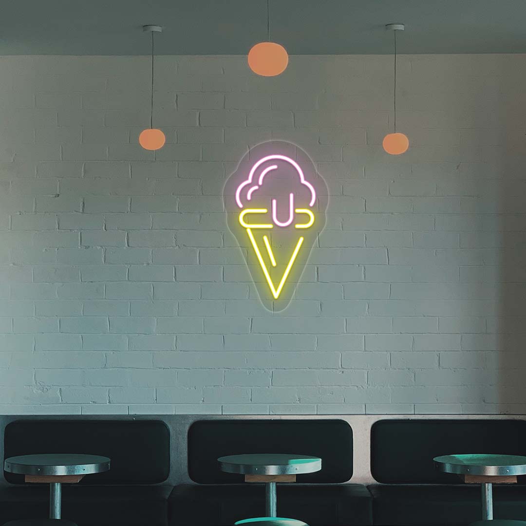 Ice Cream Neon Sign | Yellow