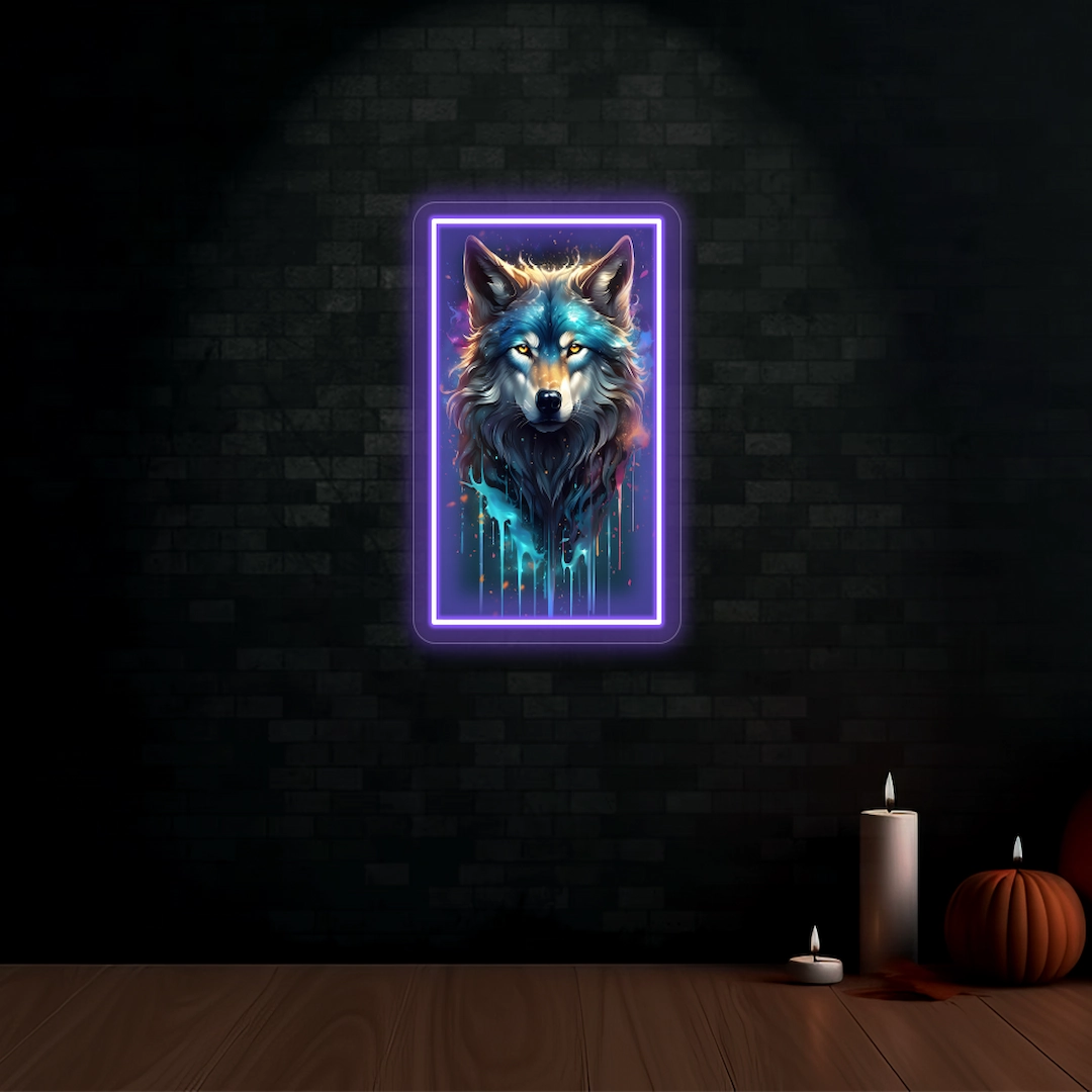 Wolf Neon Artwork