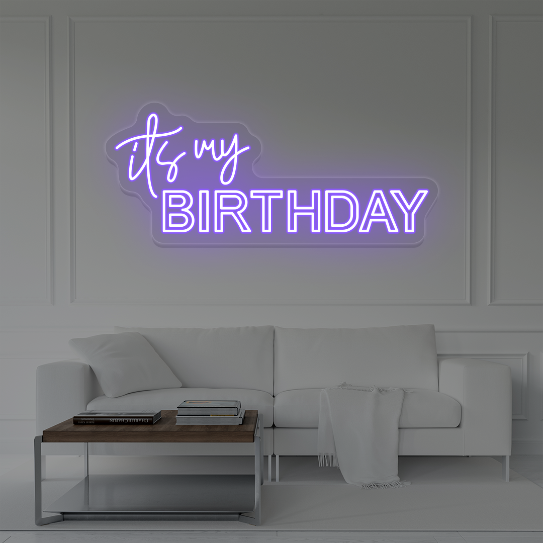 It's My Birthday Neon Sign | Purple