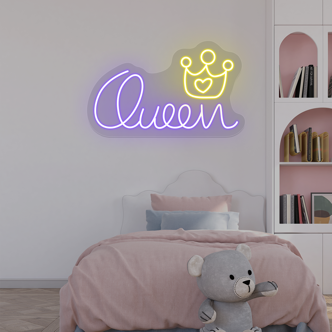 Queen Crown Neon Sign | Purple