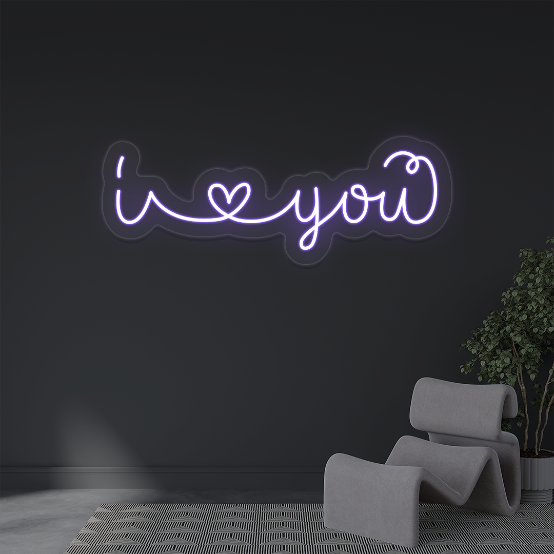 I Love You Neon Sign | Purple