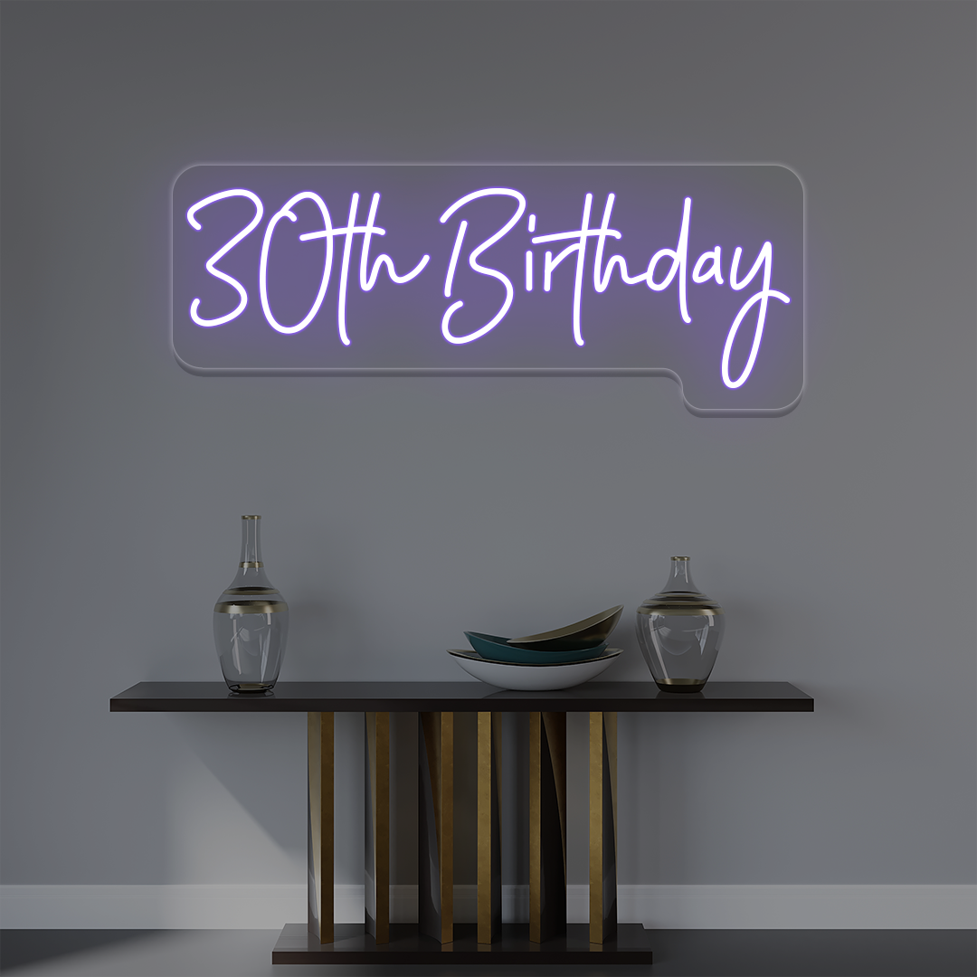 30th Birthday Neon Sign | Purple