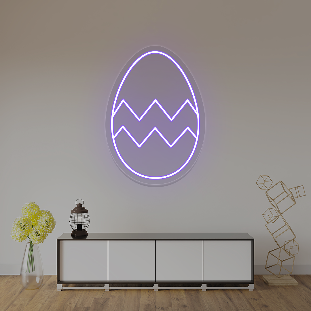 purple Easter egg neon sign wall art