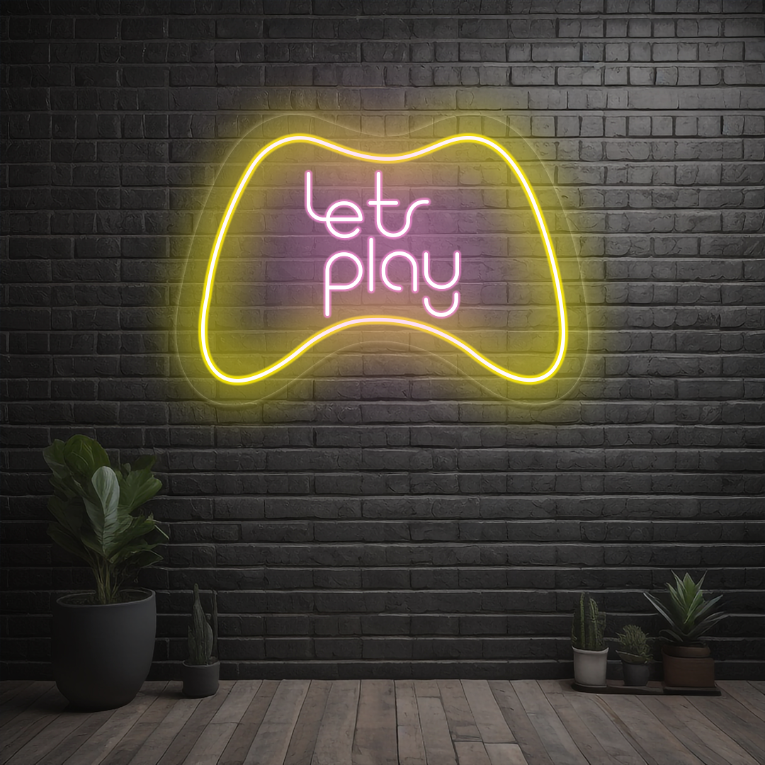 Lets Play Neon Sign