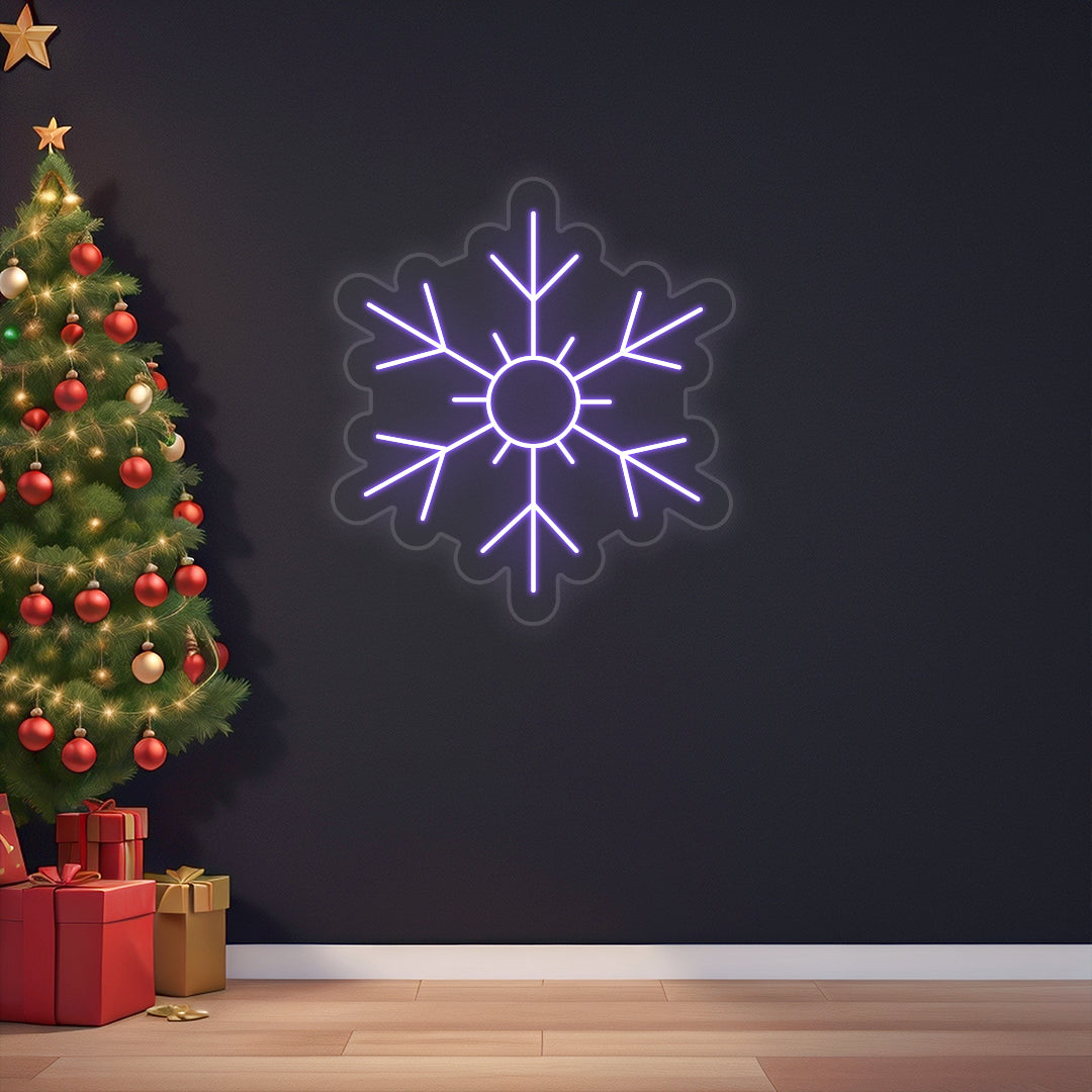 Snow Flake Neon Sign | Purple