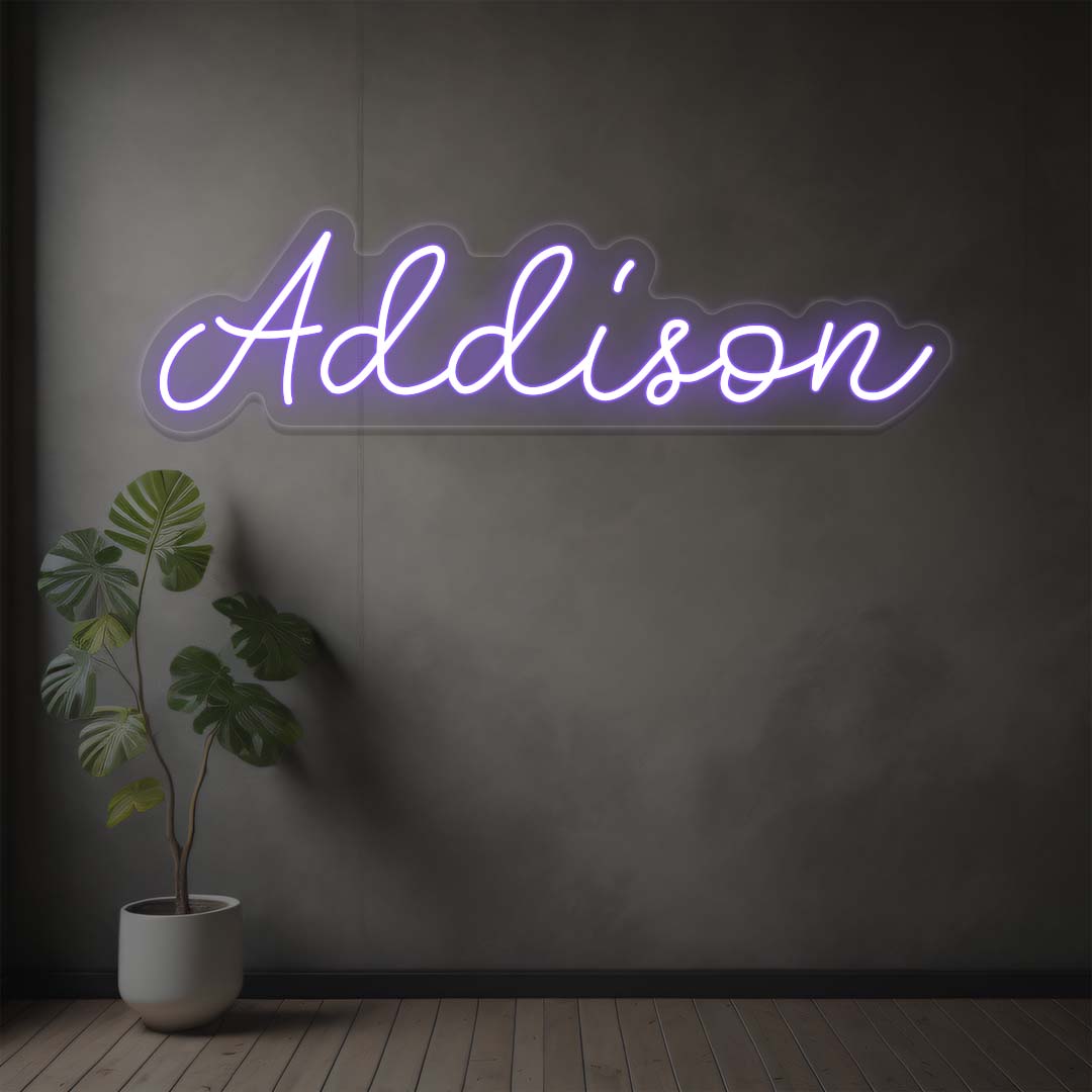 Addison Name Neon Sign | Purple