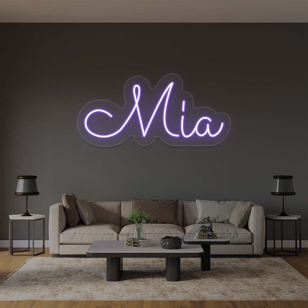 Mia Name Neon Sign | Purple