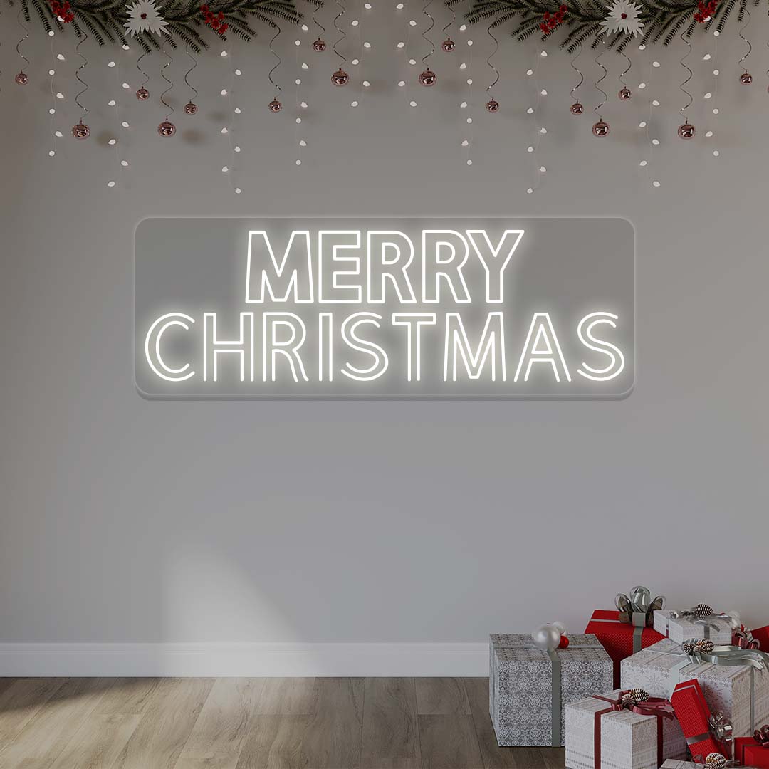 Merry Christmas Neon Sign | White