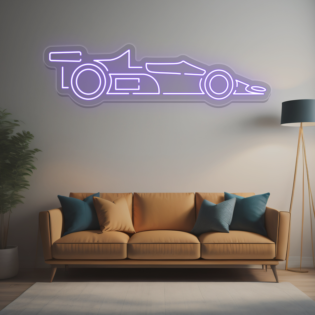 Race Car Neon Sign | Purple