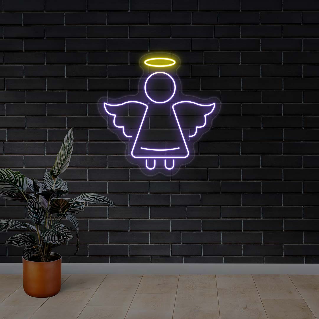 Christmas Angel Neon Sign | Purple