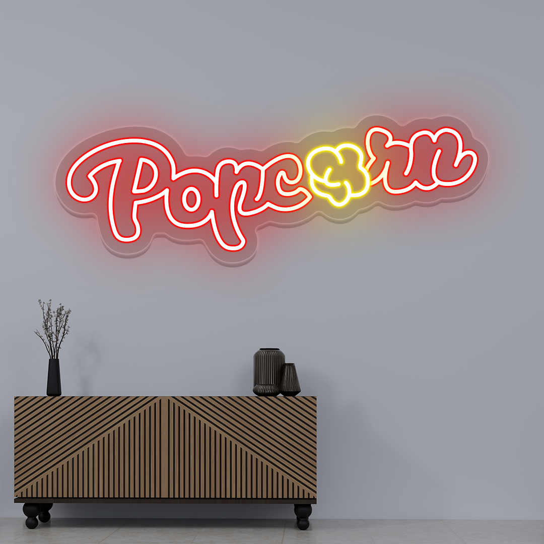 Popcorn Neon Sign | Red