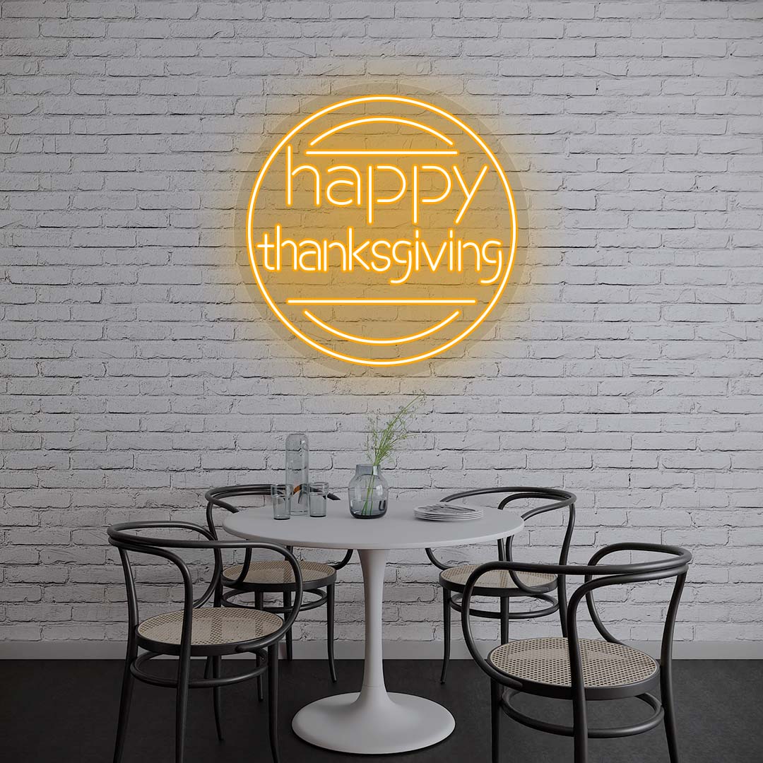 Happy Thanksgiving Day Neon Sign