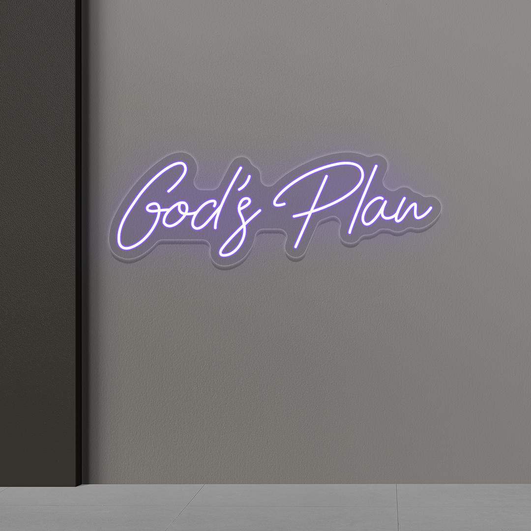 God's Plan Neon Sign | purple