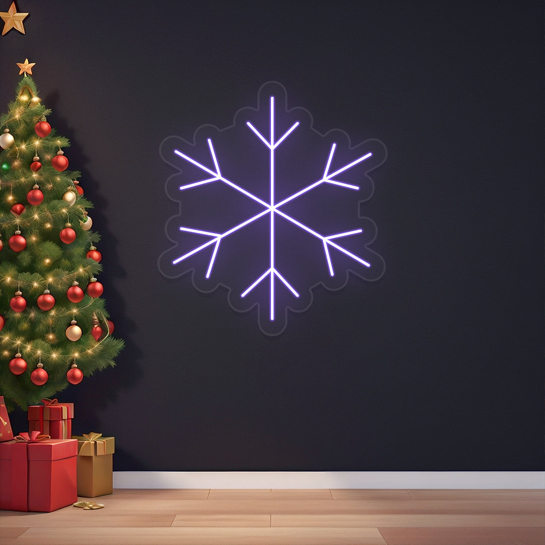 Snow Flake Neon Sign | Purple