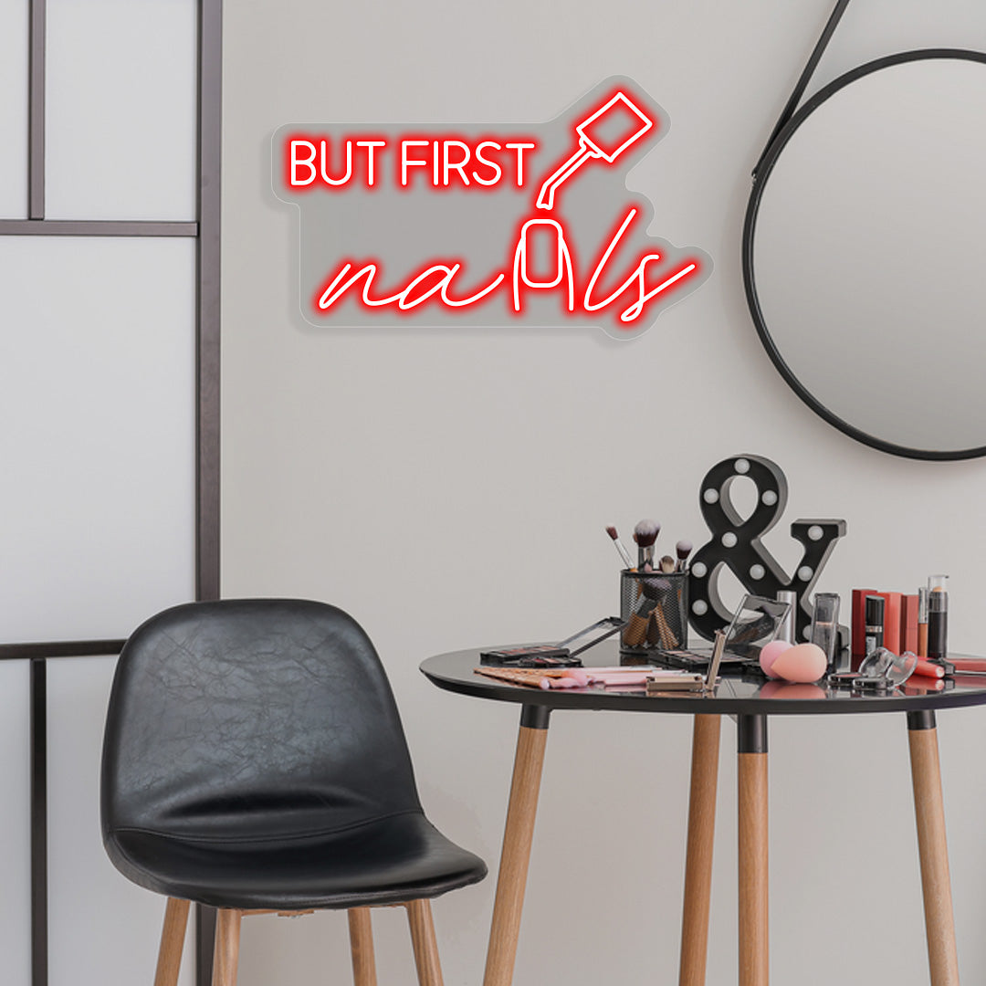 But Nails First Neon Sign | CNUS012930 | Red