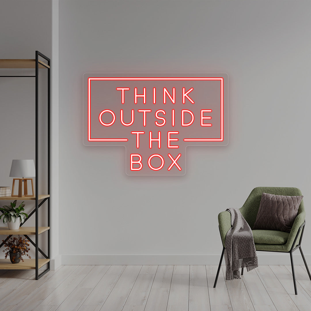 Think Outside The Box Neon Sign | Red