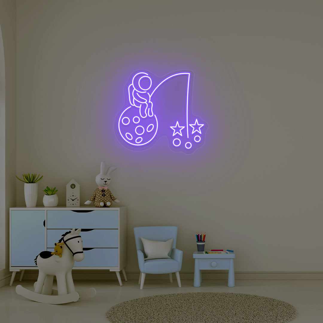 Astronaut Neon Sign | Purple