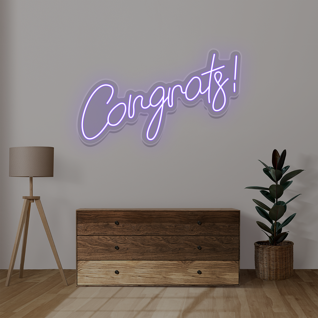 Congrats Neon Sign | Purple