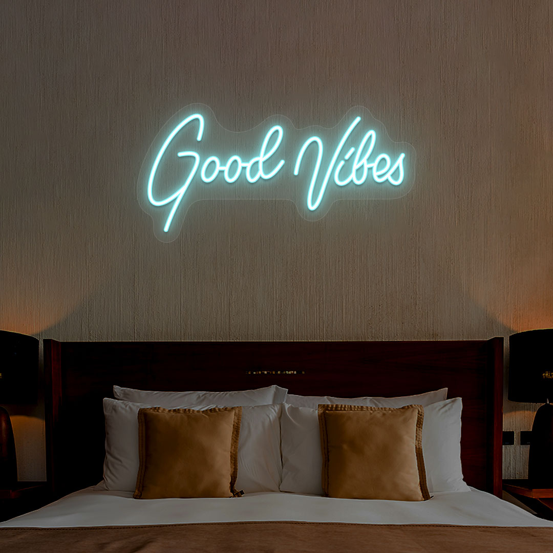 Good Vibes Neon Sign | Ice Blue