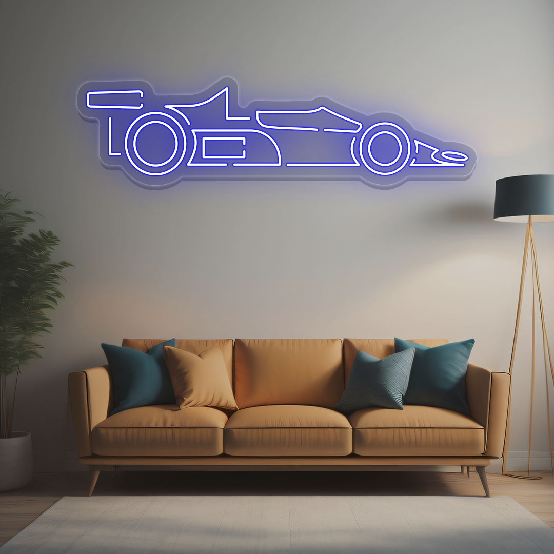 Race Car Neon Sign | Blue