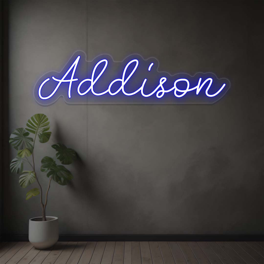 Addison Name Neon Sign | Blue