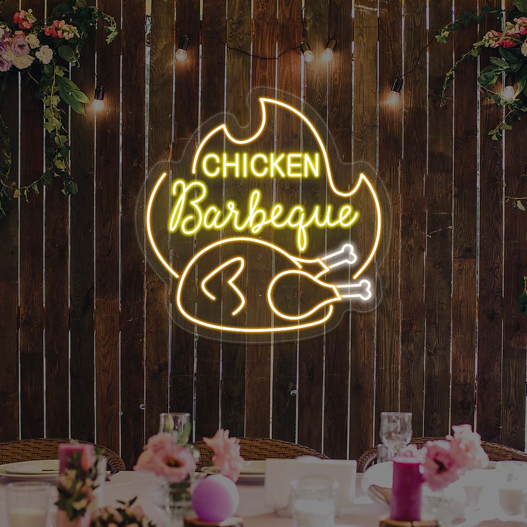 Thanksgiving Chicken Barbeque - Multicolor Neon Sign