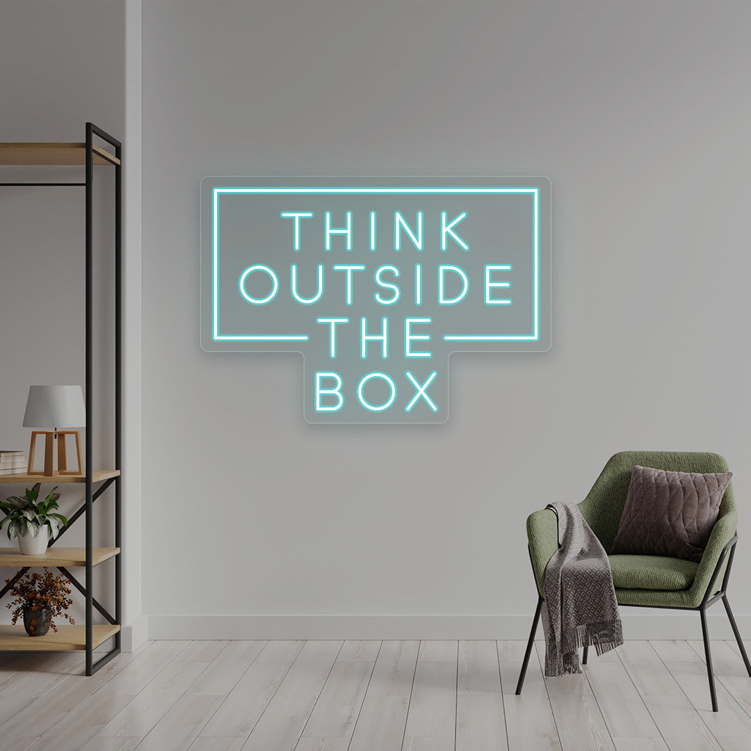 Think Outside The Box Neon Sign | Iceblue