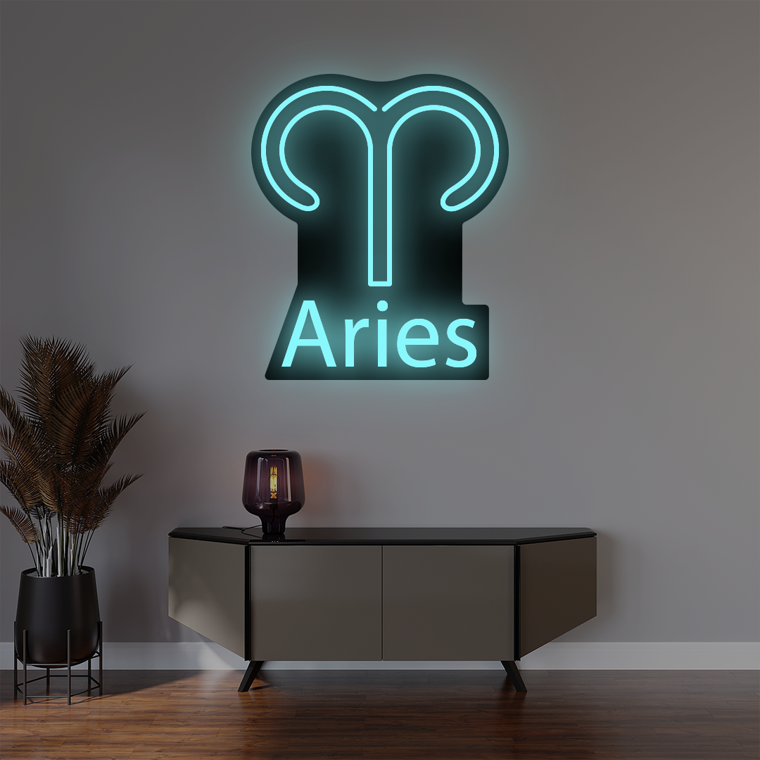 Aries Zodiac Illuminated Sign | Iceblue