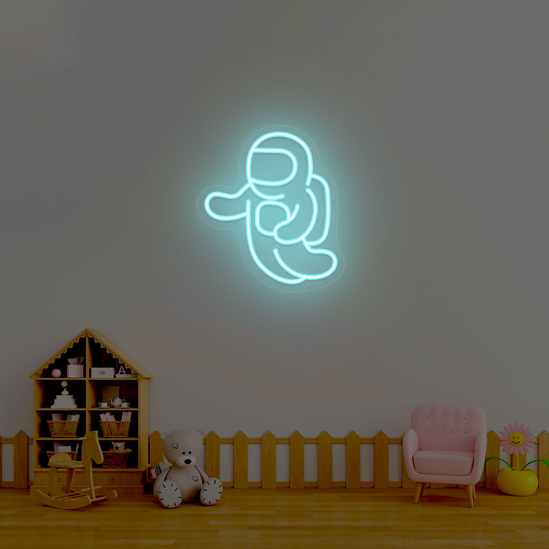 Astronaut Neon Sign | Iceblue
