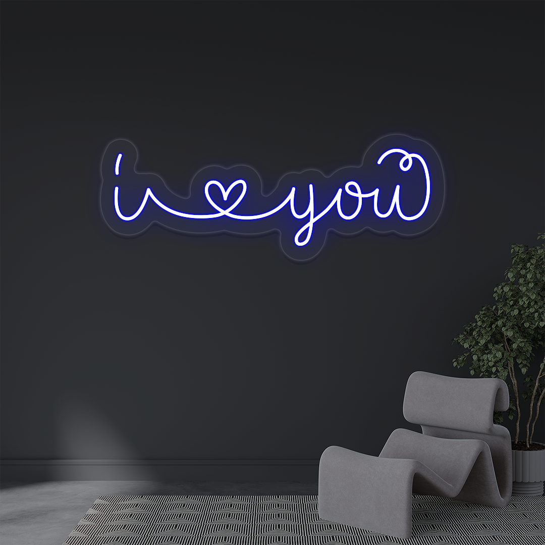 I Love You Neon Sign | Blue