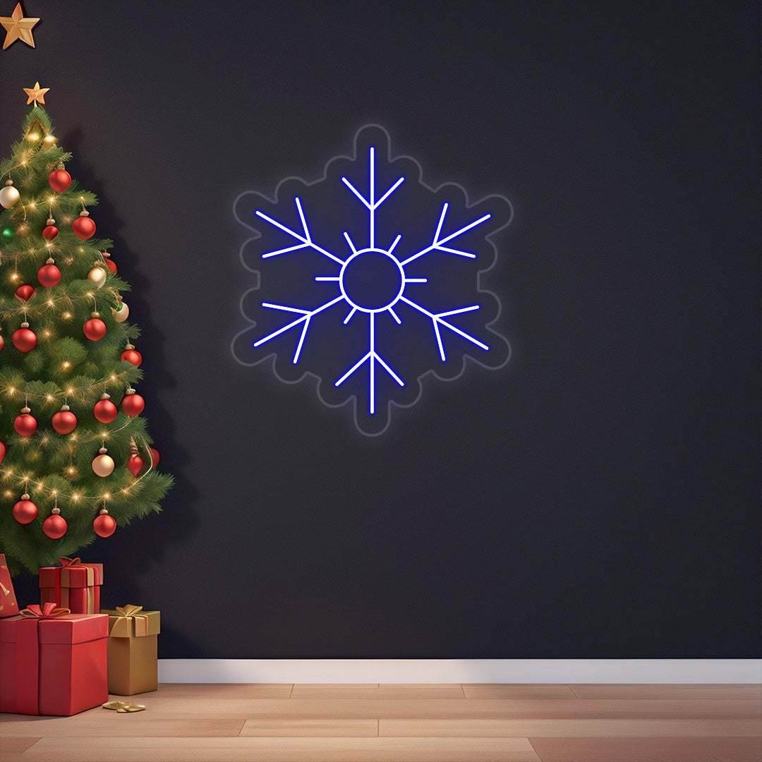 Snow Flake Neon Sign | Blue
