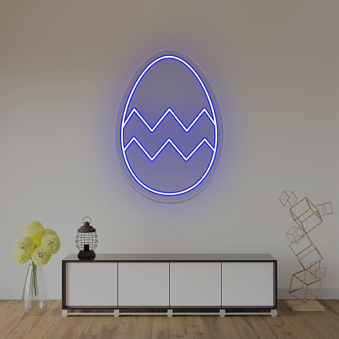 Blue Easter egg neon sign wall art