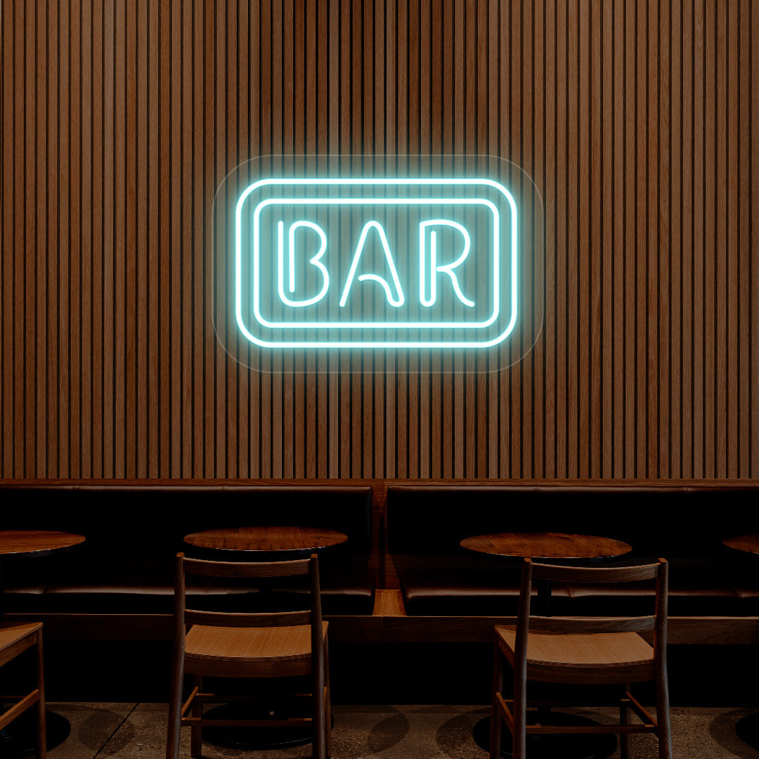 Rectangular Bar Neon Sign | Iceblue