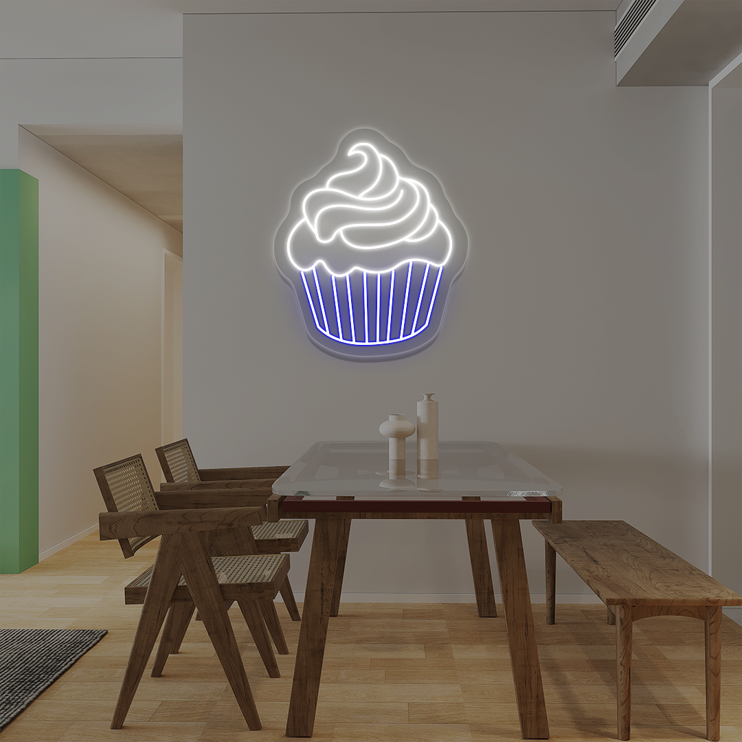 Cupcake Neon Sign | Blue
