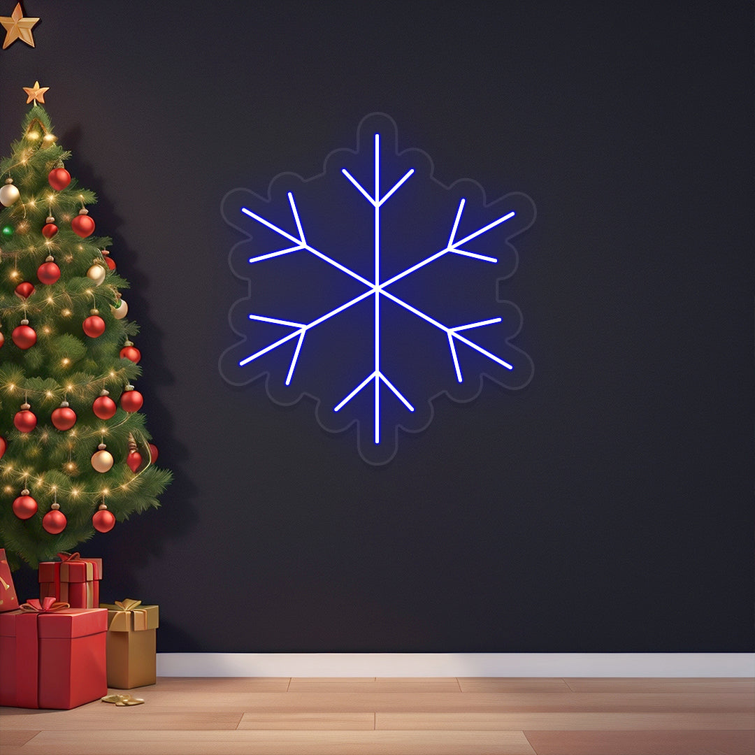 Snow Flake Neon Sign | Blue