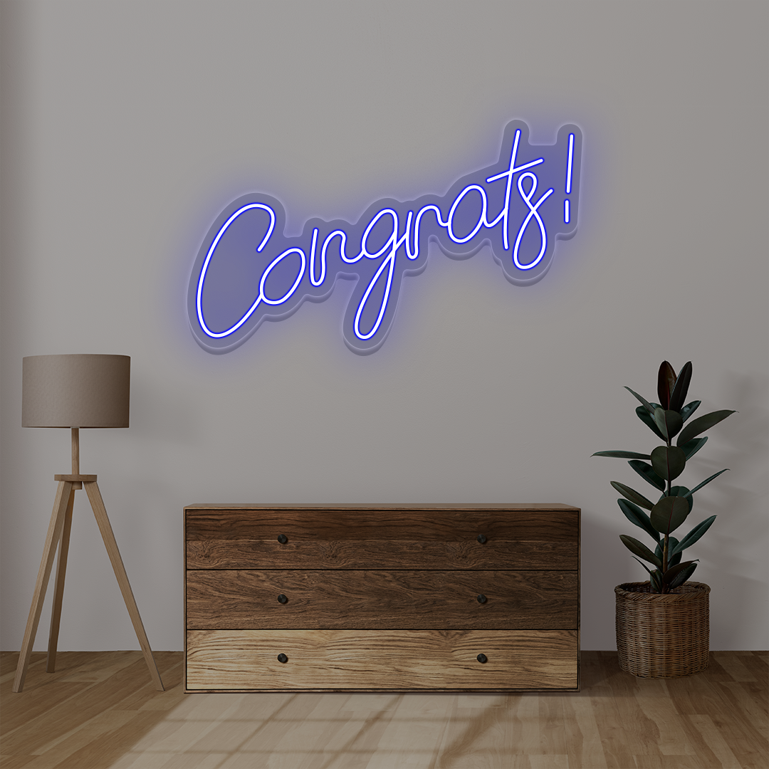 Congrats Neon Sign | Blue