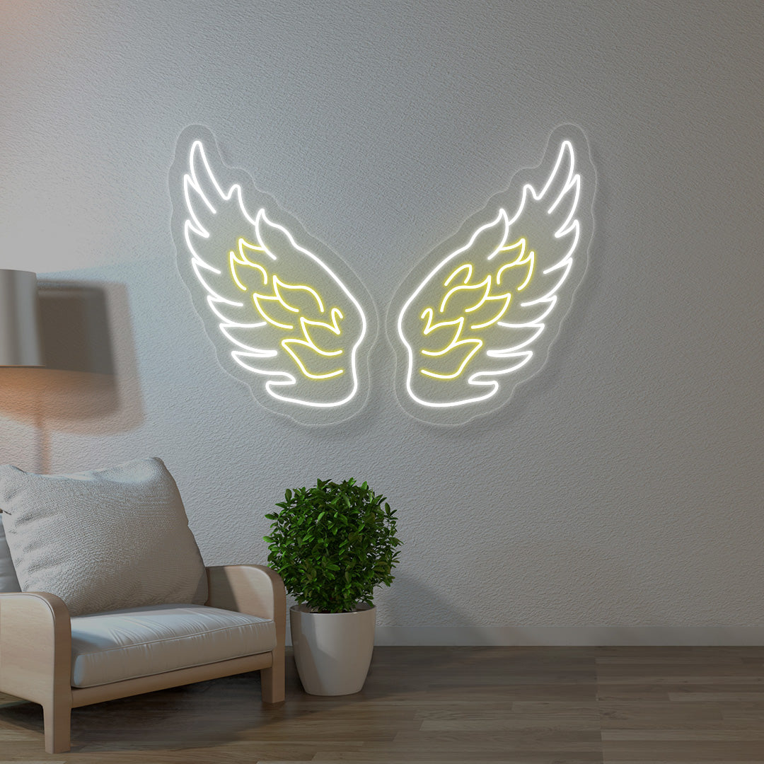 Angel Wings Multicolor Neon Sign | CNUS015648 | Yellow