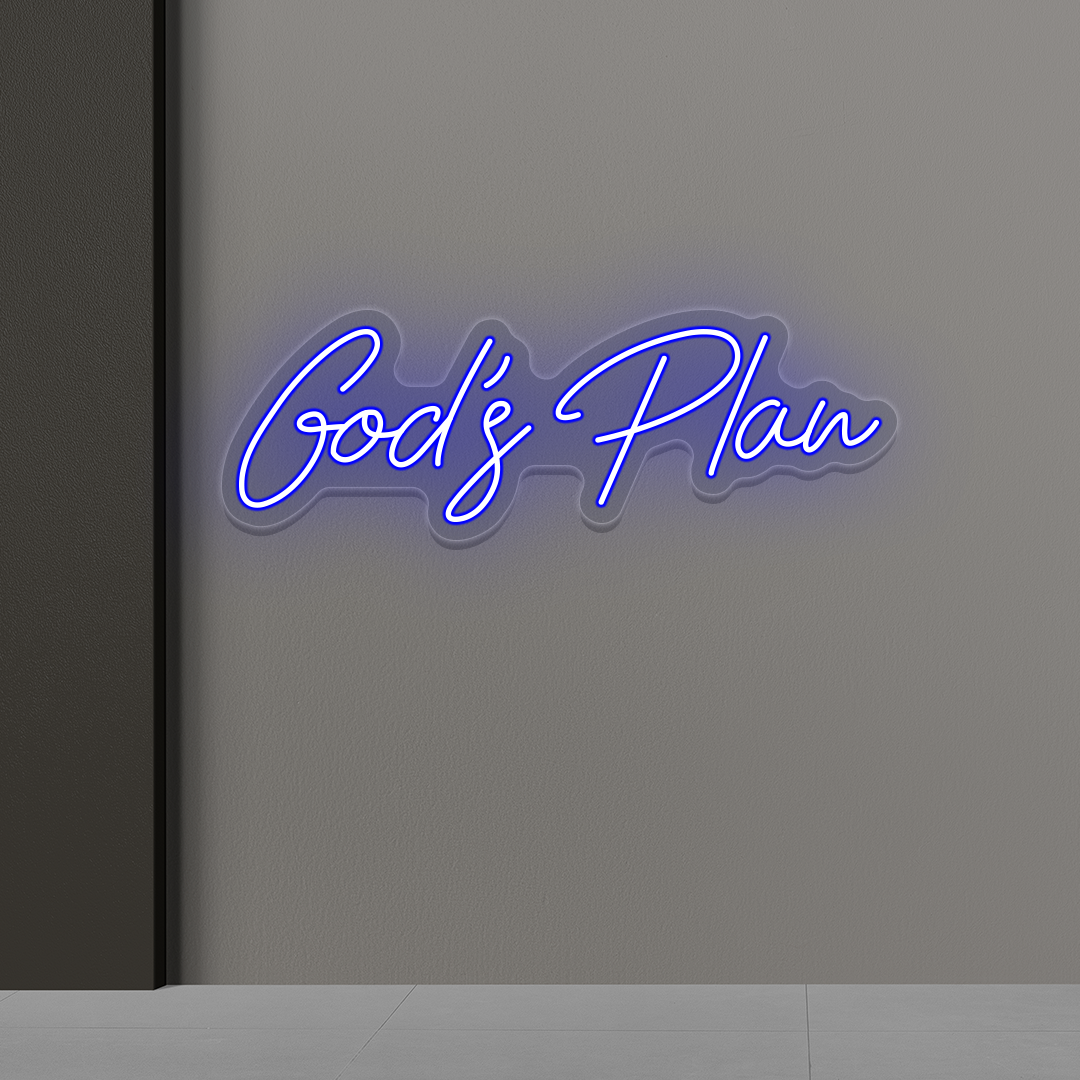 God's Plan Neon Sign | Blue