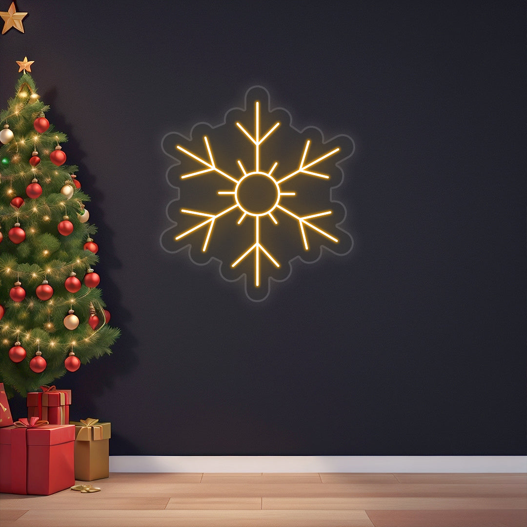 Snow Flake Neon Sign | Orange