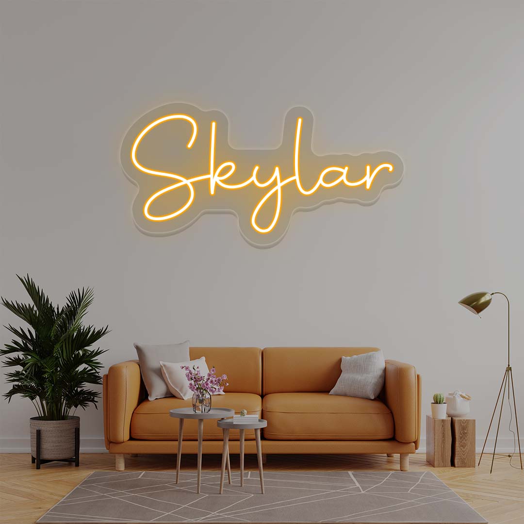 Skylar Name Neon Sign | Orange