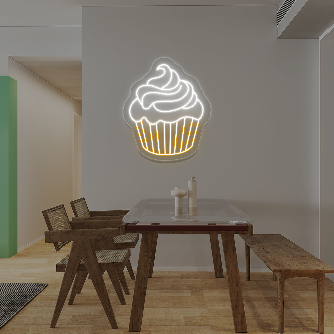 Cupcake Neon Sign | Orange