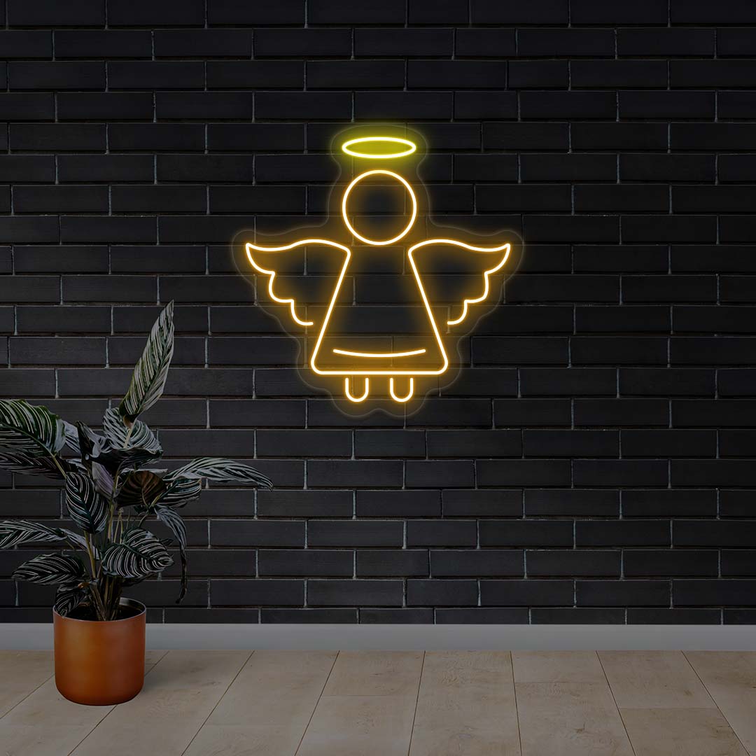 Christmas Angel Neon Sign | Orange