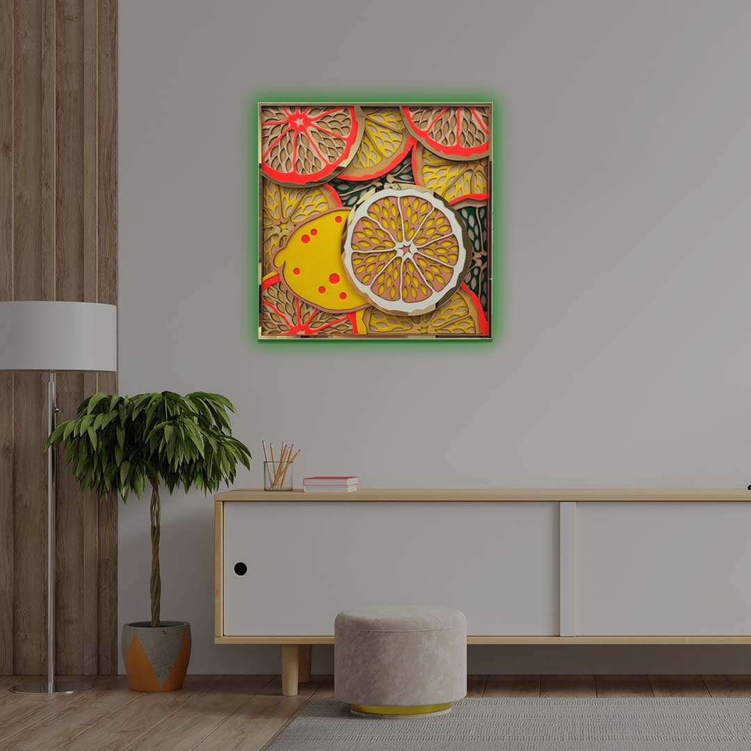 3D Lemon Frame Mandala Art | CNUS005344