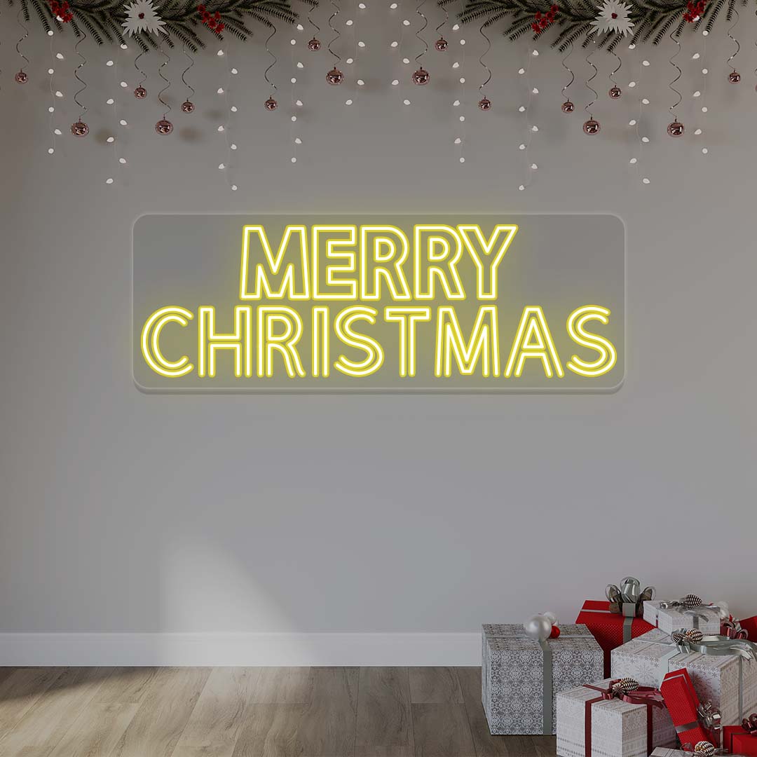 Merry Christmas Neon Sign | Yellow