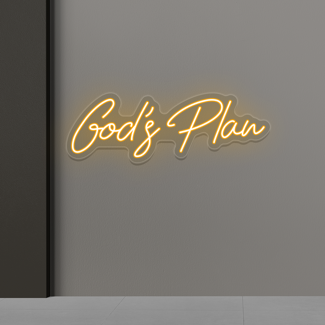 God's Plan Neon Sign | Orange