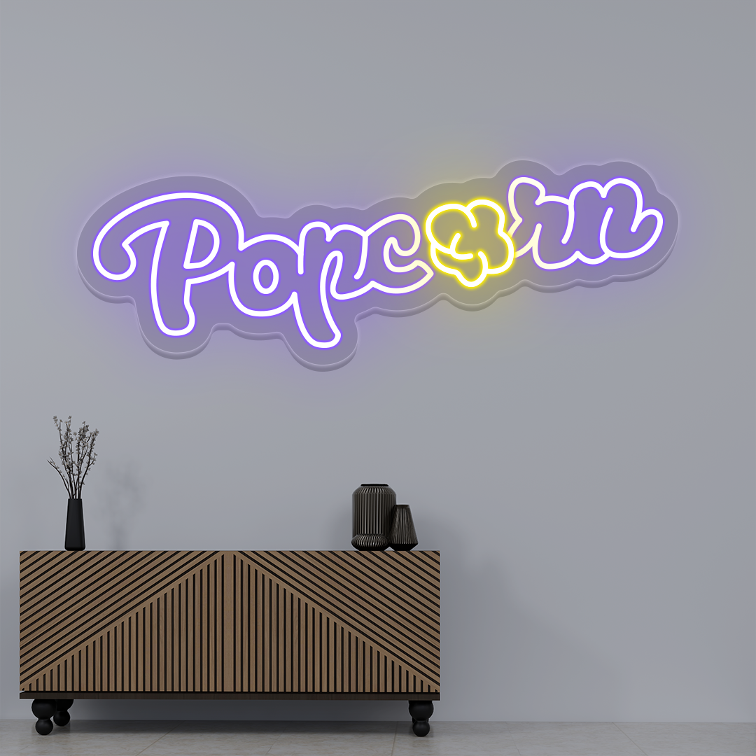Popcorn Neon Sign | Purple
