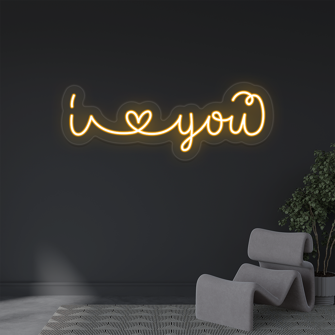 I Love You Neon Sign | Orange
